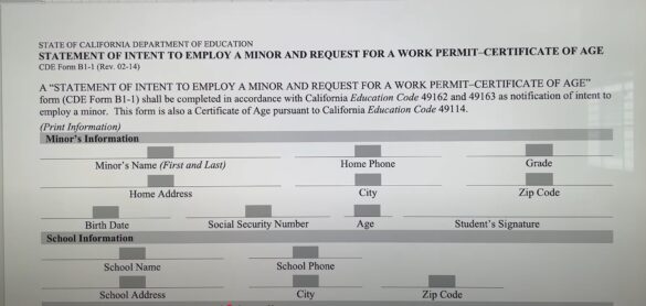 California Homeschool - How to get a work permit for your child ...